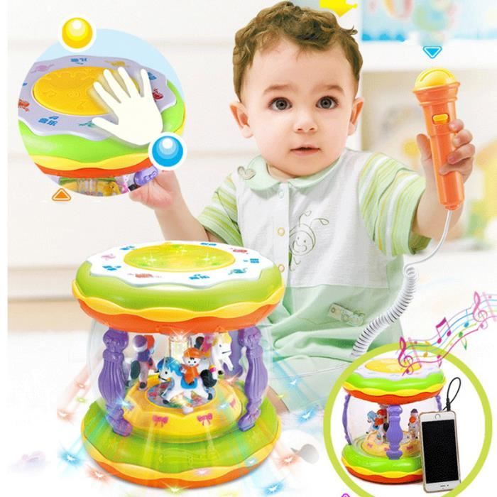 Tambour A Main Carrousel Multifonctionnel Avec Lumiere Et Musique Educatifs Instrument Bebe Tout Petits Activite Apprentissage Jouet Cdiscount Jeux Jouets