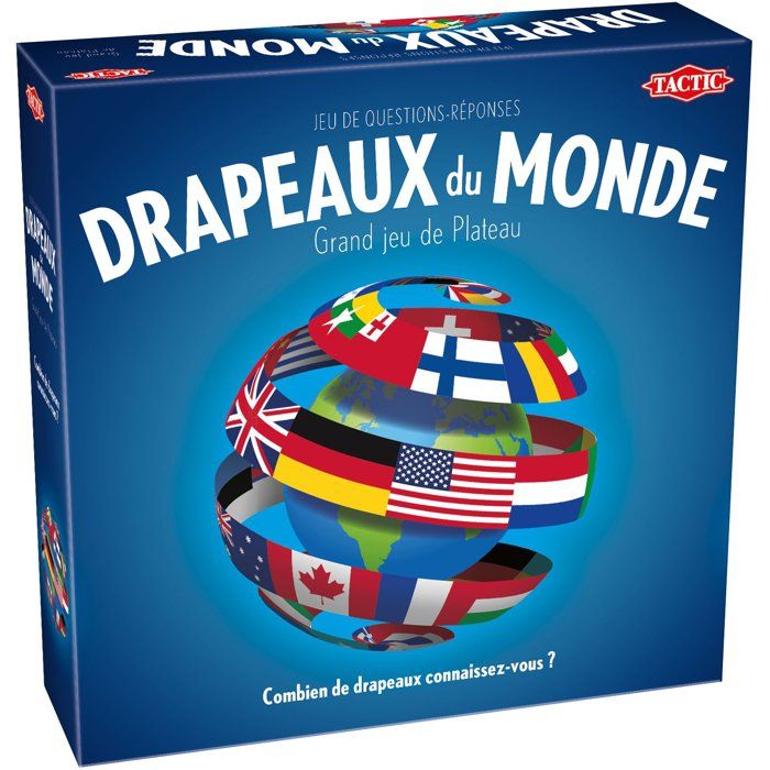 Drapeaux du Monde Jeu de quiz TACTIC 2 à 6 joueurs Dès