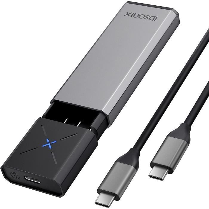 IDsonix SSD USB 256 GB Con USB-A 3.2 E USB-C – Velocità Fino A 1073 MB/s, Chip TLC, Alluminio, Per IPhone 15/16/17, Android, PS5, Mac E PC