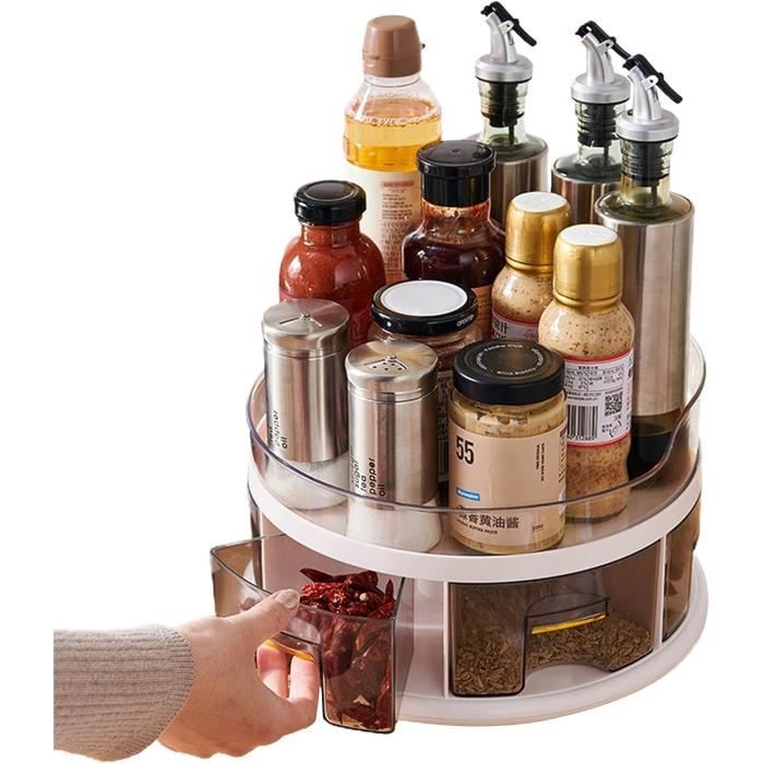 Organisateur De Maquillage Rotatif 360° - Support Cosmétique Rouge, Acrylique