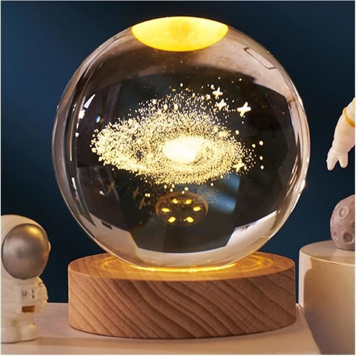 Veilleuse Boule de Cristal 3D - Boule de Cristal Lumineuse avec Support en  Bois  Veilleuse innovante pour Enfants bébé A360 - Cdiscount Puériculture  & Eveil bébé