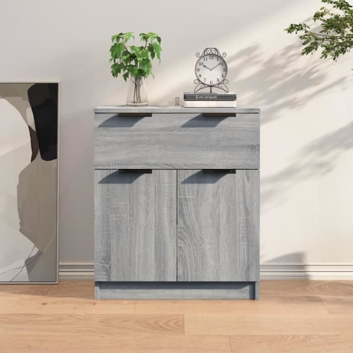 816992 vidaXL Buffet Sonoma gris 60x30x70 cm Bois dingénierie
