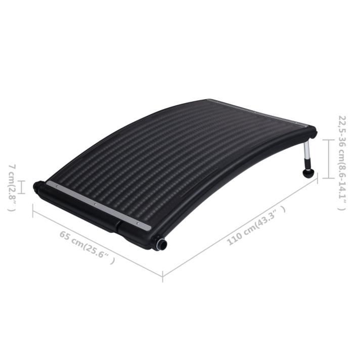 VidaXL Panneau de chauffage solaire de piscine courbé 110x65 cm 92575