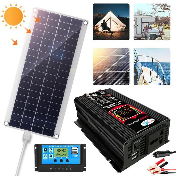 300W Panneau Solaire Flexible avec 500W Sinus Modifié DC vers AC Inverter Monocristallin Pour Voiture Bateau Camping Tours