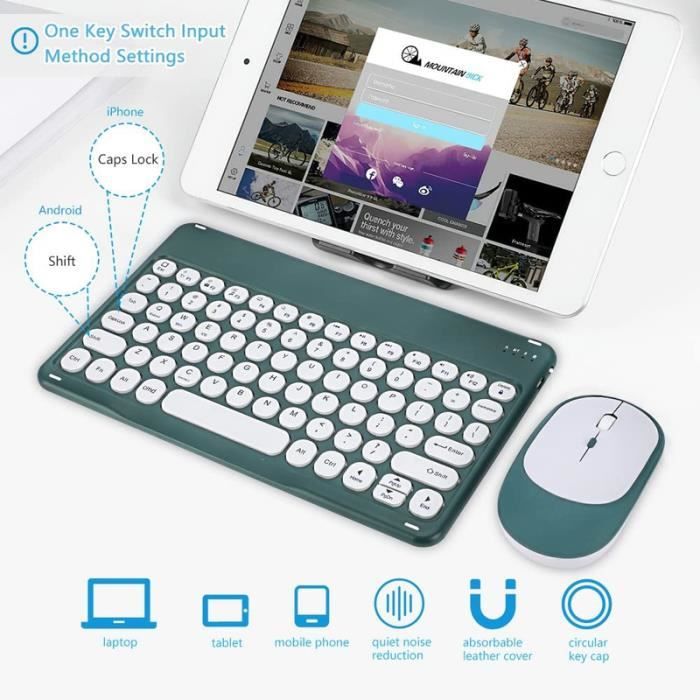 Tablette clavier sans fil souris ,Mini clavier Bluetooth portable et souris  Bluetooth 5.0 2,4 GHz pour IOS-Win-Android, tablette - Cdiscount  Informatique