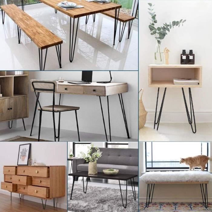 Table De Cuisine Industrielle En Bois Et Fer XUANYU - 60x60x75 Cm, Marron/noir, Pour 4 Personnes - Style Bistro, Salon, Salle à Manger - 13