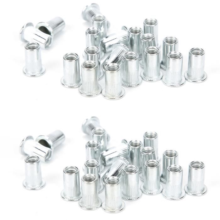 50 Rivets Semi-crevux Aluminium – 4x8mm, Tête Plate, Uxcell, Neuf