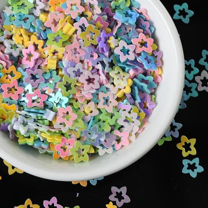 CONFETTIS,4mm star5120gConfettis en PVC à Paillettes mixtes, 20 g