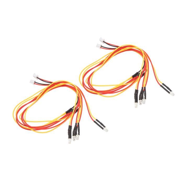 Kit Éclairage LED RC Voiture 1/10 - 12 LEDs Direction Frein Stroboscopique Intelligent