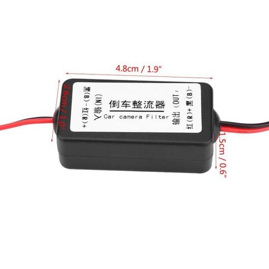 2 Redresseurs 12V DC Pour Caméra De Recul Voiture | Filtre Tension Stable | Résout Problèmes Écran Noir Ou Rond