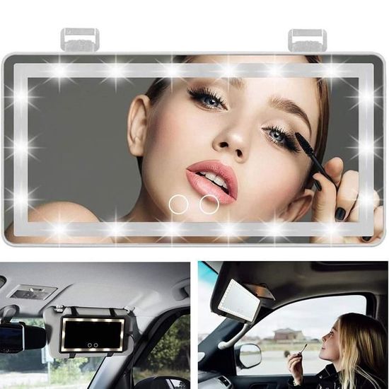 Miroir De Courtoisie De Pare-soleil De Voiture, Miroir D'ombrage Avec Lumière