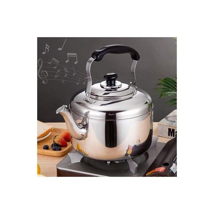 Bouilloire sifflante 2 l en acier inoxydable avec poignée en bois, bouilloire sifflante martelée avec fonction flûte, théière portable pour induction, cuisinière à gaz, cuisine extérieure, bouilloire Bouilloire sifflante 2 l en acier inoxydable avec poignée en bois, bouilloire sifflante martelée avec fonction flûte, théière portable pour induction, cuisinière à gaz, cuisine extérieure, bouilloire