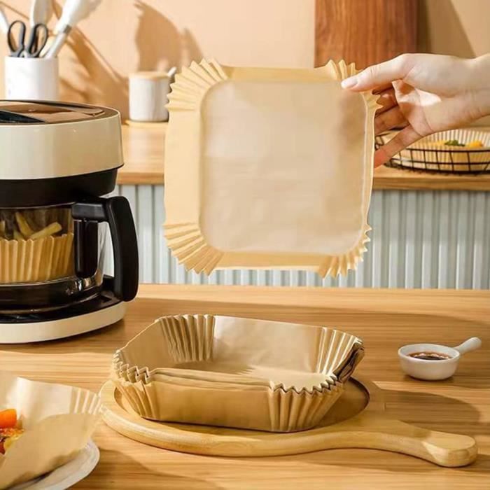 Papier Cuisson Air Fryer 100 Pièces Rond 20 Cm – Papier Sulfurisé Jetable Anti-Adhésif Pour Friteuse 5-8L