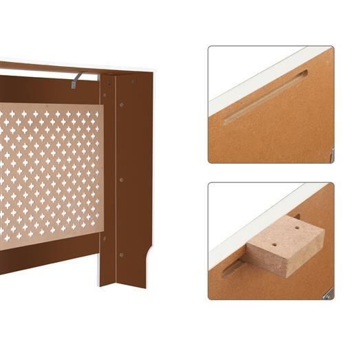 Cache-radiateur Design Panneau Cabinet 112 x 19 x 81 cm MDF Blanc