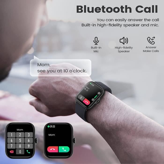 Montre Connectée Homme Femme Avec Appel Bluetooth, Montre De Sport Gps