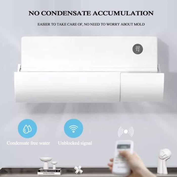 Déflecteur D'air Pour Climatiseur Mural - Empêche Le Courant D'air Direct, Réglable 58-96 Cm, Facile à Installer Sans Outils