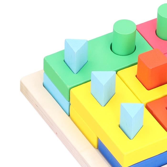 Jeu De Tri Et Empilage De Couleurs En Bois – 30 Cm, Motricité Fine, Calcul, éducatif, Dès 3 Ans – Pour école Ou Maison