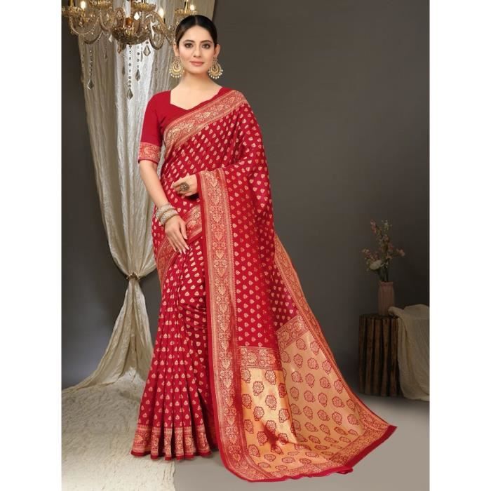 Sari indien kalista Rose mariage bollywood saree tenue indienne caftan takchita rose Cdiscount Pret a Porter