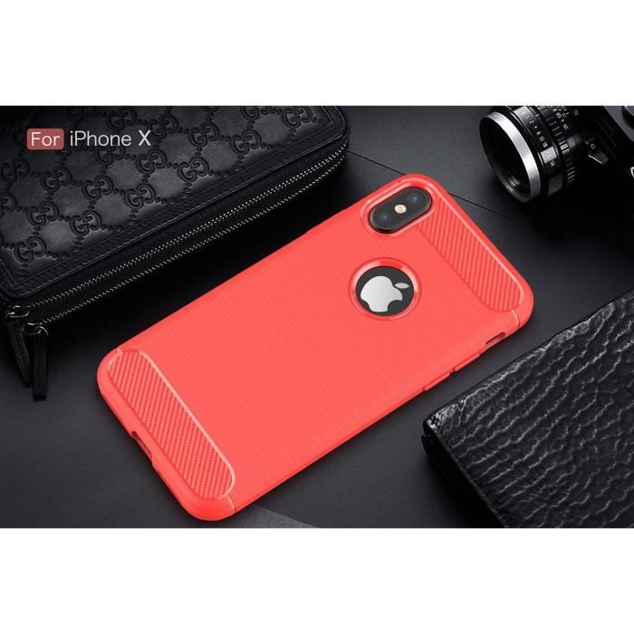Coque Antichoc Fibre Carbone Pour IPhone 7 à 13 Pro Max - Protection Qi - Design TPU - Neuf Sous Blister