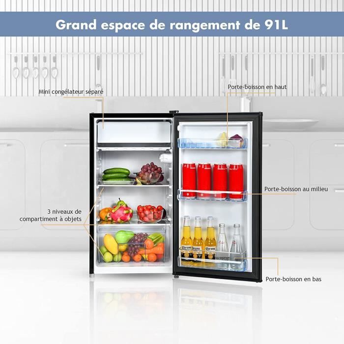 Mini frigo RELAX4LIFE 46L avec Congélateur Porte Réversible - Achat / Vente  mini-bar – mini frigo Mini frigo RELAX4LIFE 46L avec Congélateur Porte  Réversible - Cdiscount