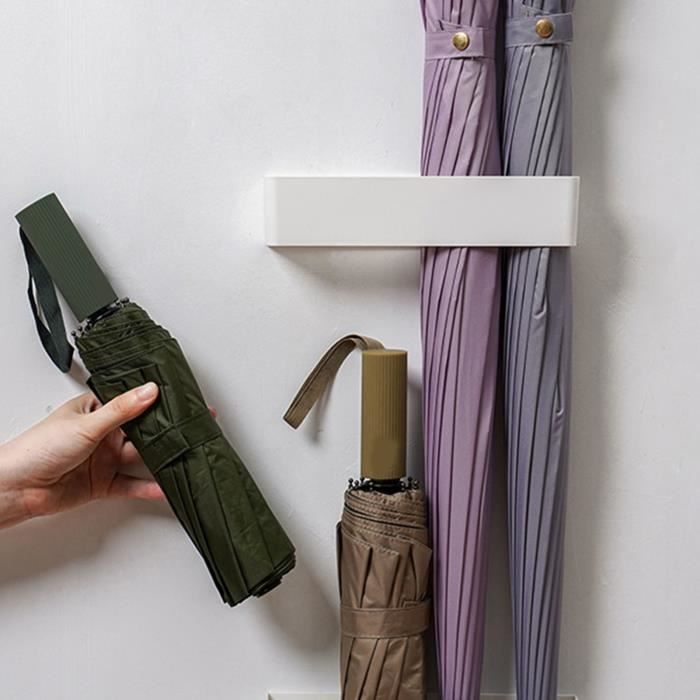 HUSHUI Porte-Parapluie Magnétique, Support de Porte-Parapluie Mural à Réglage de la Hauteur sans Poinçonnage pour Couloir D'Hôtel (Blanc
