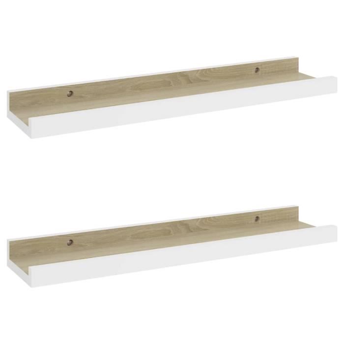 VidaXL Lot De 2 étagères Murales D'angle Chêne Sonoma 75x16,5x16,5 Cm - Flottantes