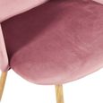EGGREE Chaise de Salle à Manger en Velours Chaises de Salon,Style scandinave,Rose-2