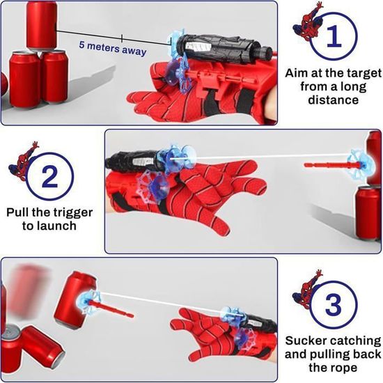 Spiderman Lance toile spider Gant Spider Gants Spider Jouet Cosplay en Enfants Jouets de Poignet Lanceur de héros (1 jeu-fléchettes rondes) | Votre wishlist sur Spiderman Lance toile spider Gant Spider Gants Spider Jouet Cosplay en Enfants Jouets de Poignet Lanceur de héros (1 jeu-fléchettes rondes) | Votre wishlist sur