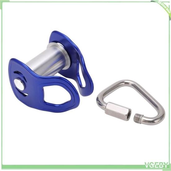 Poulie De Slackline Drfeify – Alliage D'aluminium, 6.5x6x8 Cm, 280g, Résistance 20 KN – Bleue – Pour Tyrolienne Et Parcours