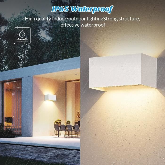 LED Applique Murale intérieur/Extérieur,24W 3000K blanc chaud