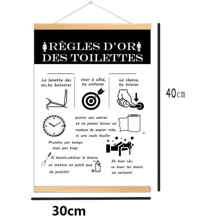 Les règles des WC 1 - Tableau Deco, fabrication française , 50x80