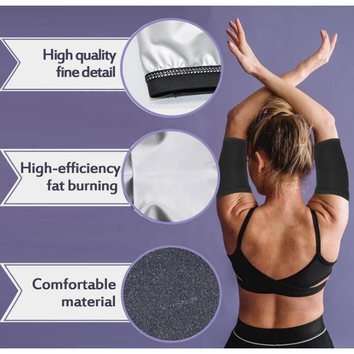Bandes De Sudation Bras Néoprène – Gaines Amincissantes Sauna Homme Femme Anti-Cellulite 4,5 Mm