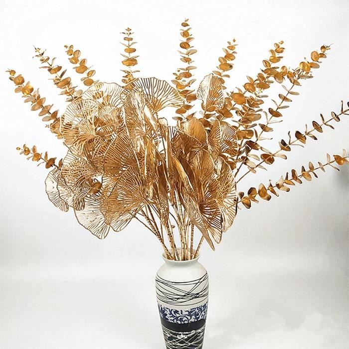 Guirlande feuilles dorées en polyester - 23 x 190 cm : Fleurs et plantes  artificielles AUTRES MARQUES maison - botanic®