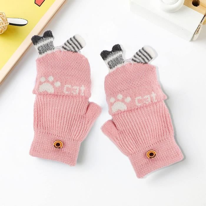 6 Paires De Gants Enfant Hiver - Mitaines Tricotées à Rayures Colorées - Pour Garçons Et Filles 5-12 Ans - Tissu Doux Et Chaud