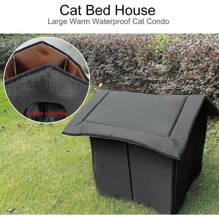 Niche Pour Chat Extérieur Imperméable - Maison Chat Pliable Isolation Thermique - Taille S (33x33 Cm) - Hiver Et Pluie