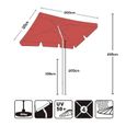 Sekey Parasol rectangulaire pour Jardin/terrasse - 200 × 125 cm - Protection Solaire UV 50+ - Terracotta-3