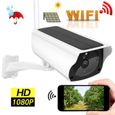 Dioche Caméra solaire Caméra à énergie solaire 1080P WiFi caméra IP détection de mouvement télécommande étanche CCTV-3