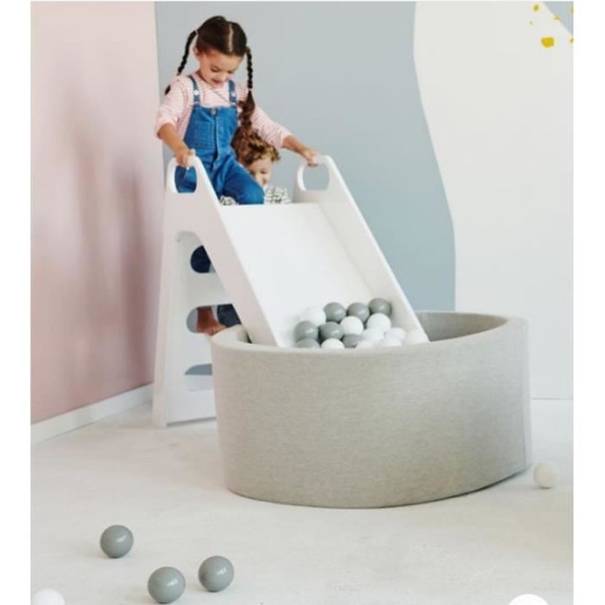 Solenzo Toboggan En Bois Pour Piscine A Balles Chambre D