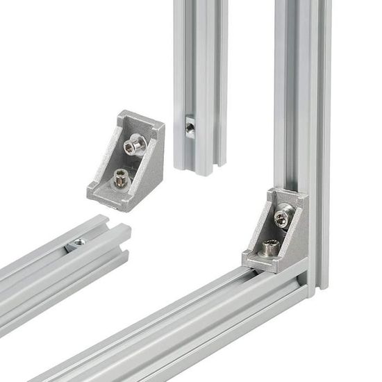 Justech 10pcs Joint à Angle Droit 4040 Support dAngle de Forme L dAngle de 90 Degrés en Aluminium avec Kit de Fixation pour Porte Fenêtre Meuble etc 