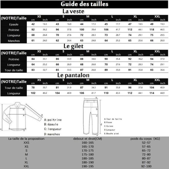 Costume homme sale taille
