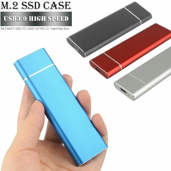 Lecteur externe USB 3.0 SSD lecteur externe PORTABLE SSD USB 3.0 4T Stockage haute vitesse Solide State Drive Bleu 