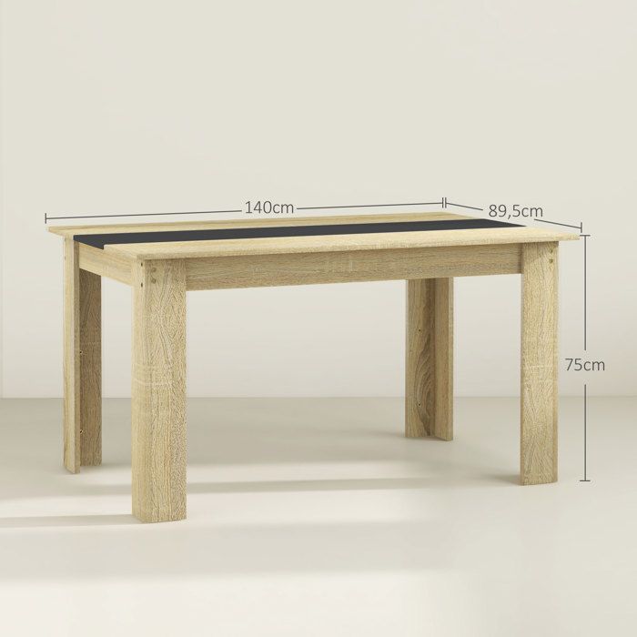 Vicco Table de salle à manger Trill, Chêne rustique/noir, 140x90cm