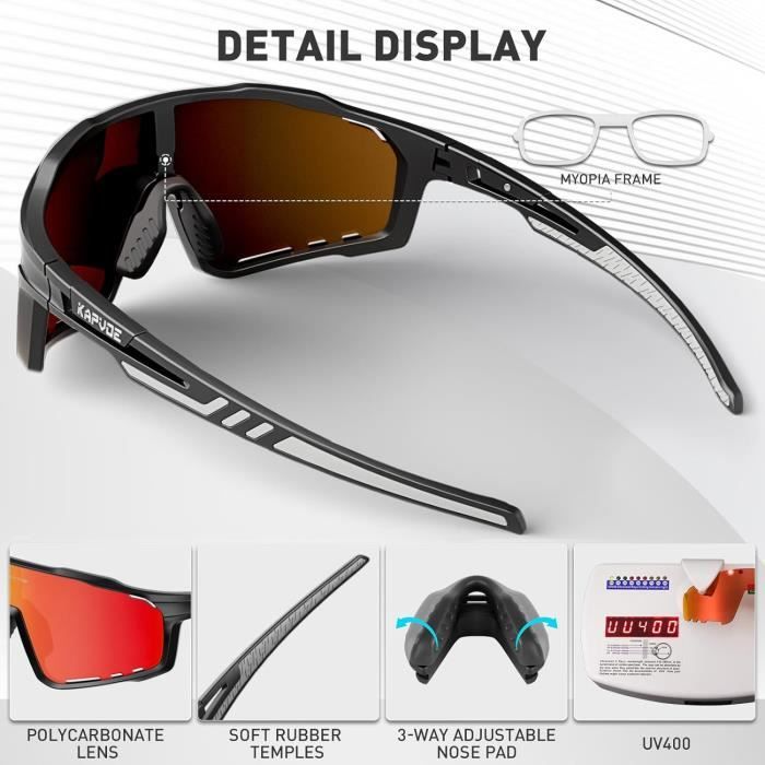 Lunette de Cyclisme Polarisees Homme Femme Lunette VTT Lunette Velo 3 Lentilles TR90 Lunette Course a Pied Lunette de Soleil A715 Achat Vente lunettes de soleil Neuf Black Friday Cdiscount