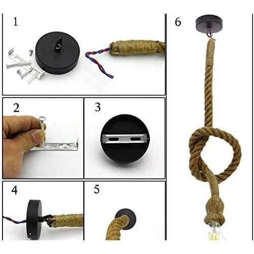 Loft Lustre Rustique Rétro Nostalgique Corde De Chanvre Lampe Restaurant Bar Internet Café Hall Style Industriel Lustre En Fer Forgé