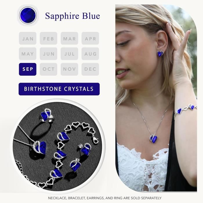 Collier Pendentif Cœur Émeraude Vert Infinity L'amour - Laiton Plaqué Or Blanc, Longueur 18"