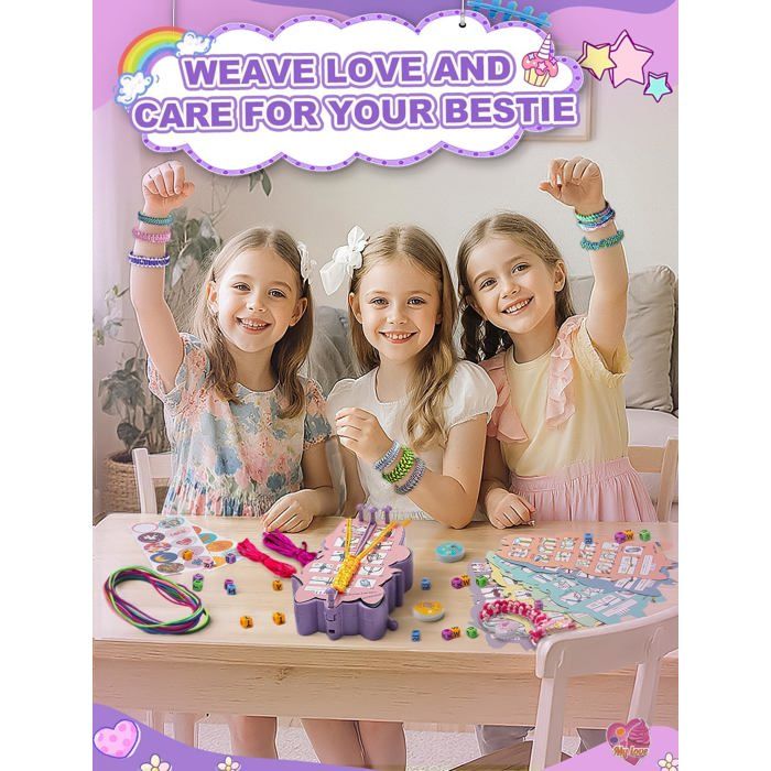 AONTESS Kit de Fabrication de Bracelets d'Amitié pour Filles, Art et Artisanat pour Enfants, DIY AONTESS Kit de Fabrication de Bracelets d'Amitié pour Filles, Art et Artisanat pour Enfants, DIY