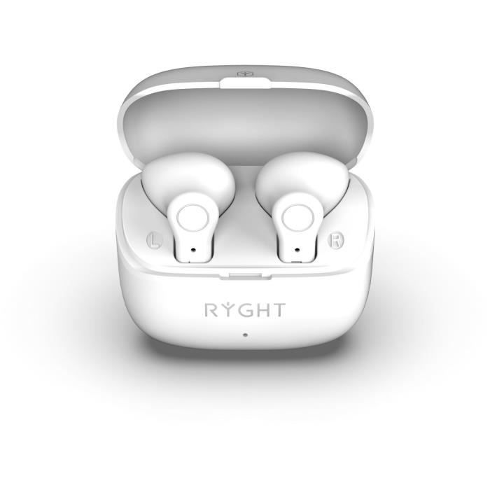 Écouteurs Sans Fil Ryght Ways 2 - Semi-Intra, 25h Autonomie, Bluetooth 5.0, Blanc