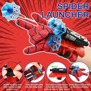 Lanceur De Toile Spider-Man – Masque + Gant, 15 Fléchettes – Cosplay Enfant, Jeu D’action