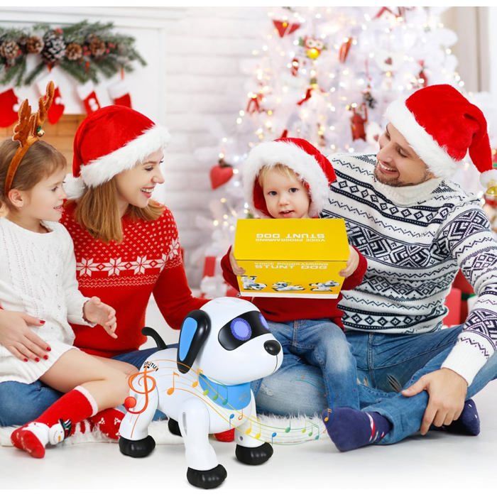 VATOS Chien Robot Rechargeable pour Enfants, Chien Robotisé Télécommandé, Programmable, 17 Fonctions Interactives et Volume Réglable, Jouet Robot VATOS Chien Robot Rechargeable pour Enfants, Chien Robotisé Télécommandé, Programmable, 17 Fonctions Interactives et Volume Réglable, Jouet Robot