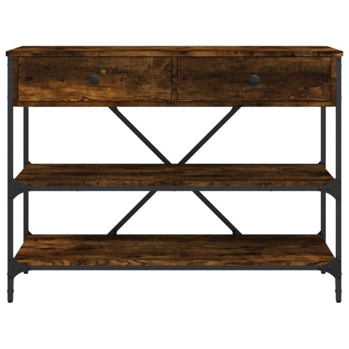 VidaXL Table Console Avec Tiroirs Et Étagères - Bout De Canapé Moderne Chêne Sonoma - Rangement Pratique